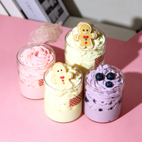 Kreative Fruchtcreme-Kuchen-Form Handgemachte Ungiftige Duftkerze im Glasgefäß Aromatherapie Wohndekor für Feiertage und Geburtstage