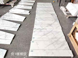 ผนังกระเบื้องหินอ่อนสีขาวมาตรฐานหนังสือจับคู่กระเบื้องพื้นหินอ่อนสีขาว cararra แผ่นหินอ่อนสีขาวสำหรับบันไดและลงจอด - Product Image 2