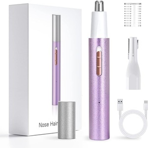Tondeuse 2-en-1 pour poils du nez et des oreilles avec écran LED pour femmes et hommes, tondeuse à sourcils portable et étanche pour l'épilation du visage - Product Image 1