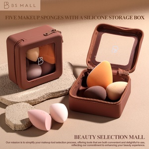 Ensemble d'<span class=keywords><strong>éponge</strong></span>s de <span class=keywords><strong>maquillage</strong></span> de luxe 5 pièces, logo personnalisé, sans latex, <span class=keywords><strong>éponge</strong></span> pour fond de teint, <span class=keywords><strong>utilisation</strong></span> humide ou sèche, houppette à poudre avec sac de rangement - Product Image 6