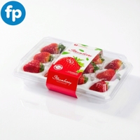 Kotak Kemasan Buah Berengsel PET Grosir untuk Stroberi, Blueberry, Raspberry dengan Label Kustom