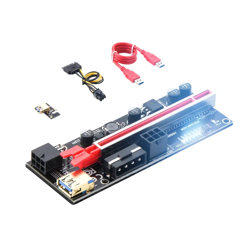 VER010S Plus Pci-E Riser Card Ver 010S Pci Express 1X 4X 6X 8X 16X Usb 3.0 Kabel Sata Naar 6Pin Connector Voor Graphics Videokaart