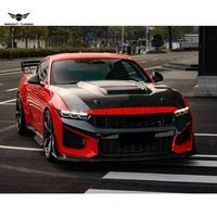 Kits de conversion de carrosserie SC Style en fibre de carbone véritable pour Ford Mustang S650 2024+ Dark Horse GT : Lame de pare-chocs et capot