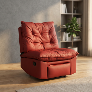 Modern PU Leather Recliner Chair Tufted Back Manual Reclining Living Room Furniture Contemporary Design Leisure Chair - Product Image 3