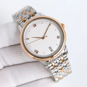 Montre de luxe automatique mécanique de 40 mm avec boîtier en acier inoxydable et cadran bleu foncé avec traitement PVD en acier inoxydable original - Product Image 3