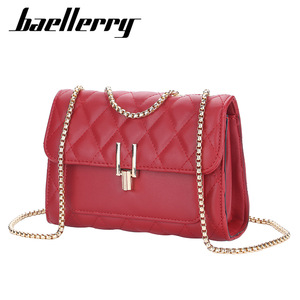 กระเป๋าสะพายข้างผู้หญิง Baellerry สีแดง กระเป๋าสะพายไหล่แบบโซ่ลายควิลท์ แฟชั่น ล็อคแบบเกี่ยว กระเป๋าทรงสี่เหลี่ยมเล็ก สำหรับใช้ในชีวิตประจำวัน - Product Image 1