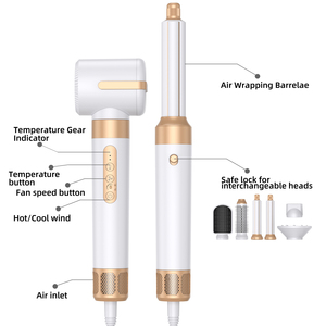Wholesale 7 in 1 Hair Styler High Speed Hair Dryer Auto curling Wrap <b>Hot</b> Air Brush Blow Dryer Brush Multi Air Styler - Product Image 4