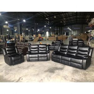 Frank Good Furniture Direct Factory Sale Modern 3-Seater Cooling Synthetic Leather Sectional <b>Sofa</b> Recliner for Apartments - Product Image 1
