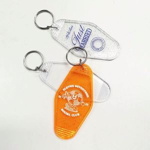 <b>Personalized</b> Plastic Blank ABS Hotel <b>Keychain</b> Promotional Key Tags Retro Motel Hotel <b>Keychain</b> Blank - Product Image 4