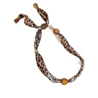 Collier écharpe imprimé léopard Maillard pour femme, chaîne de pull unique, design de niche, accessoires de mode et bijoux