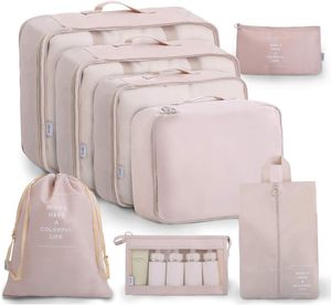 Ensemble de cubes de compression ultra-légers, sacs organisateurs de voyage personnalisés pour bagages, valises et sacs de voyage - Product Image 1