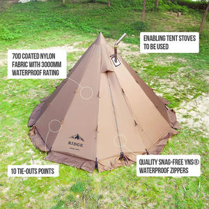 <span class=keywords><strong>Tente</strong></span> chaude avec cheminée, abri de <span class=keywords><strong>bushcraft</strong></span>, 4 à 6 personnes, tipi 4 saisons pour le camping en famille, la chasse, la pêche, imperméable, coupe-vent - Product Image 2
