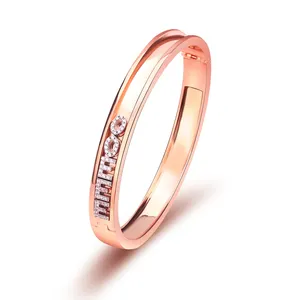 Tự Làm Tùy Chỉnh Thiết Kế Bangle Đồ Trang Sức Tùy Chỉnh 18K Bạc Mạ Vàng Trượt Zircon Thư Ban Đầu Quyến Rũ Vòng Đeo Tay