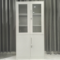 Armoire de classement multi-portes en acier, casier métallique de bureau avec serrure pour le rangement des employés, mobilier de bureau noir