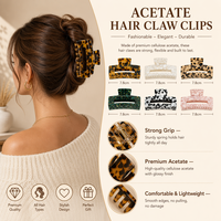 Pince à cheveux rectangulaire grande taille en acétate Shily&OS, style coréen, pour cheveux épais, vente en gros, logo personnalisé