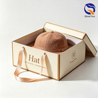 Boîte à chapeaux avec poignée en ruban personnalisée, design robuste, léger et antichoc, pour le rangement des casquettes