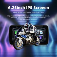 Écran tactile sans fil CarPlay pour moto, 6,25 pouces, 600 NIT, double objectif, DVR, TPMS, GPS, détection rapide de la vitesse, déverrouillage rapide, modèle exclusif