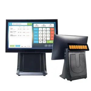 15,6 Zoll I3 Prozessor Cash Aio Machine 8-stellige Kunden anzeige Dual Touchscreen Pos Kassierer