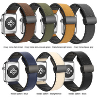 BEEFLYPOWER Bracelet de montre magnétique en cuir ultra-résistant de haute qualité pour Apple IWatch Series 11 1-10 Pliable et durable