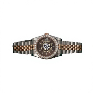 Reloj de pulsera de lujo con bisel de diamantes de dos tonos, brazalete Jubilee, esfera color chocolate, automático, para hombre, regalo de boda - Product Image 1