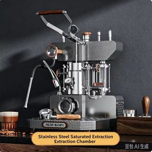 Machine à expresso manuelle à levier, cafetière à pression variable avec buse vapeur, en acier inoxydable, pour usage domestique et commercial - Product Image 4