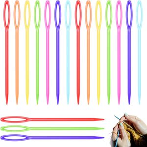 300 Agujas de Tejer de Plástico con Ojo <span class=keywords><strong>Grande</strong></span>, Agujas para Bordar Hilos, Agujas de Aprendizaje para Manualidades de Costura DIY - Product Image 5