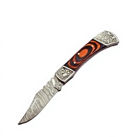 Couteau utilitaire pliant de qualité supérieure 15N20 1095 Damas, qualité industrielle, manche en bois Pakka, lame à pointe clip, logo OEM personnalisé
