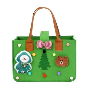 Bolsa de Regalo Navideña de Fieltro con Logotipo Personalizado, de Alta Calidad, Bonita, Portátil, de Nuevo Estilo, Popular, con Diseño de Papá Noel, Color Personalizado, Venta al Por Mayor - Product Image 3