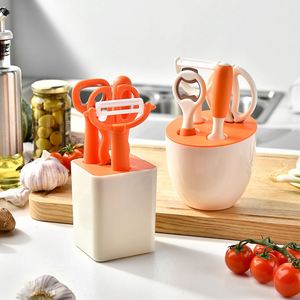 Ensemble d'ustensiles de cuisine personnalisés, outils de cuisine manuels pour gagner de la place, couteau à éplucher les fruits, ciseaux, éplucheur en PP, ouvre-bouteille - Product Image 1