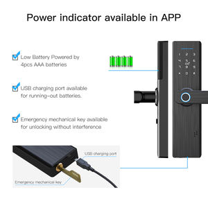 Serrure intelligente Tianlai X1 Ttlock, déverrouillage par empreinte digitale, contrôle par application Bluetooth, mot de passe, carte, télécommande pour hôtel - Product Image 2