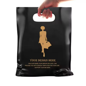 Custom Logo Printed Boutique Ldpe Die Cut Handle Plastic Carrier Gift Shopping Bags for Retail <b>Small</b> Business - Product Image 2