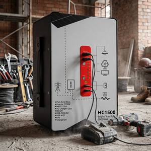 Station d'alimentation LOXENY 1100W 1024Wh avec batterie LiFePO4, charge solaire MPPT, onduleur à onde sinusoïdale pure, générateur portable pour chantier - Product Image 1
