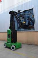 Plateforme élévatrice à mât de 9 m avec flèche, compacte, électrique, verticale, autotractée, télescopique, hydraulique, avec flèche cantilever