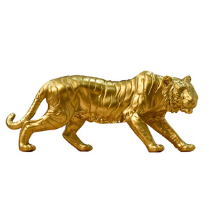 Oggetti Decorativi per Soggiorno, Moderna Statua di Tigre Dorata in Resina, Scultura Animale per Ingresso, Sala da Pranzo, Mobile TV - Product Image 2