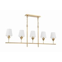 Lustre moderne de style français avec abat-jour en tissu, finition dorée, lampe suspendue inclinée en métal pour salle à manger, îlot, salon, hôtel