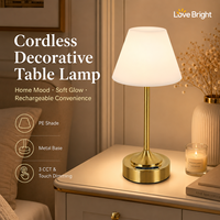 Lampe de table décorative LED sans fil rechargeable, flexible, à courant continu réglable, à économie d'énergie, avec abat-jour en PE, base en métal et commande tactile, pour une protection oculaire simple.
