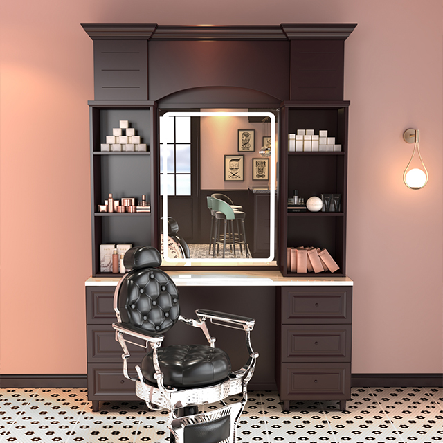 barber mirror station for men