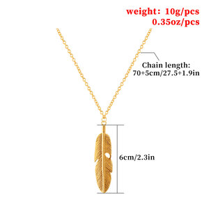 Collier Style Bohème Element Clavicule Chaîne Plume Tassel Design - Product Image 4