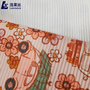 Tùy chỉnh thiết kế in kỹ thuật số <span class=keywords><strong>Polyester</strong></span> <span class=keywords><strong>Spandex</strong></span> <span class=keywords><strong>2x2</strong></span> sườn vải dệt kim - Product Image 6