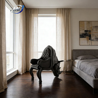 Canapé de luxe en FRP durable en forme de rhinocéros, chaise sculpturale artistique moderne pour salon, villas, hôtels, bureaux, places publiques et télétravail