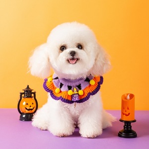 Fabrik Direkt verkauf Halloween Hand gestricktes Halsband Lätzchen für Hunde Nettes Haustier Lätzchen Haustier Hals wärmer Katzen hut - Product Image 3