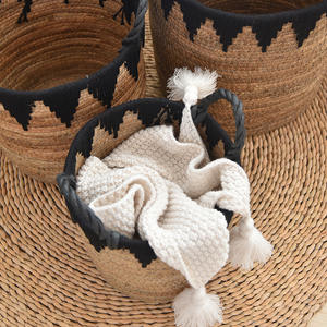 Panier de rangement <span class=keywords><strong>en</strong></span> <span class=keywords><strong>corde</strong></span> de banane tressé à la main, style nordique, écologique, grande capacité, pour la maison, panier à linge, articles ménagers, jouets - Product Image 3