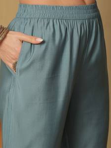 Kurta de seda pura regular para mujer con pantalones y con Dupatta, producto a granel, uso diario personalizado para mujer - Product Image 2