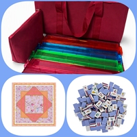 Jeu de Mahjong américain en acrylique, comprenant des tuiles de Mahjong, un tapis de jeu, un sac de Mahjong avec 160 tuiles, adapté aux rassemblements familiaux