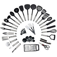 GEMHYE Ensemble d'ustensiles de cuisine 24 pièces en nylon avec manche en plastique, rouge, boîte colorée durable, compatible lave-vaisselle, congélateur, micro-ondes