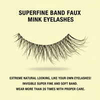 Cils en fibres PBT de qualité supérieure, bande transparente, bande ultra-fine, cils d'apparence naturelle pour le marché américain