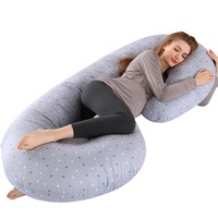 Oreiller de maternité personnalisé en forme de C pour le corps entier avec housse amovible pour dormir Oreiller de grossesse pour soutien du ventre et des jambes
