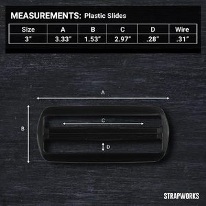 Strapworks Black <b>Plastic</b> Tri Glide <b>Slide</b> For Bag Straps Rifle Slings Dog Collars Inch Pack - Product Image 5