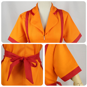 Disfraz de Cosplay de 2 Broke Girls para Mujer, Vestido Rojo Anaranjado con Delantal, Uniforme, Tallas XS, S, M, L, XL, XXL, XXXL, Primavera 2023, Juego de Roles de Anime - Product Image 4