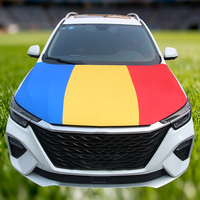 Housse de capot de voiture avec drapeau de tous les pays, logo personnalisé, en tissu polyester, bon marché, très vendue, drapeau de la Roumanie